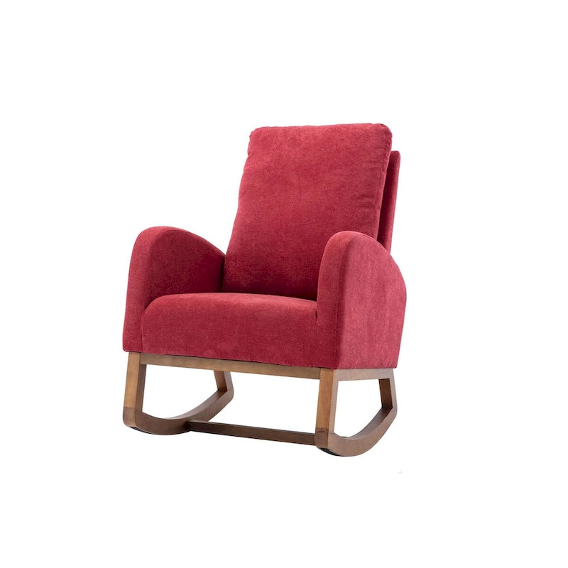 Fauteuil à bascule rembourré à dossier haut