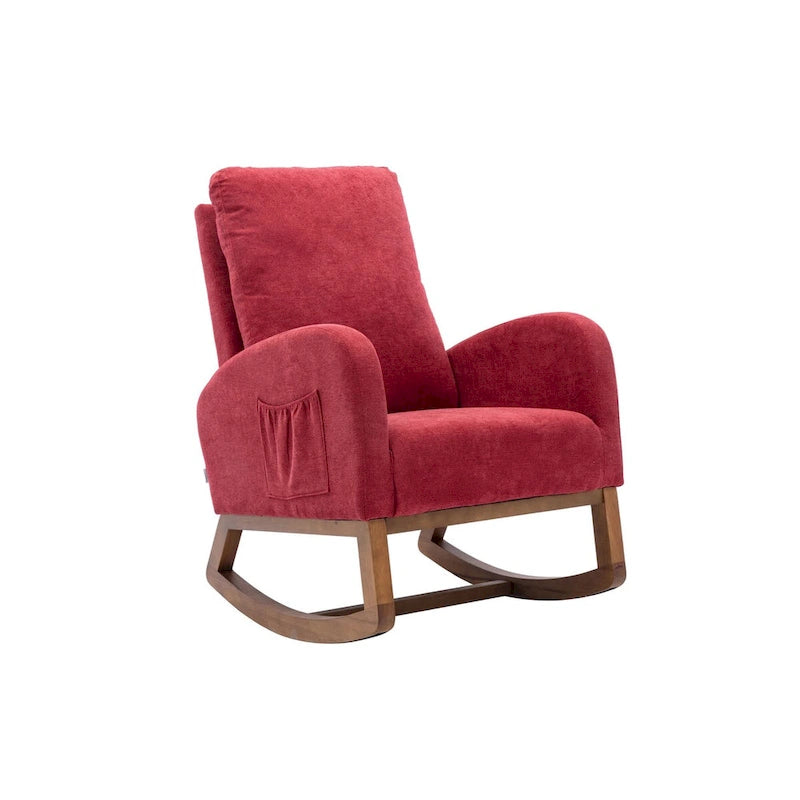 Fauteuil à bascule rembourré à dossier haut
