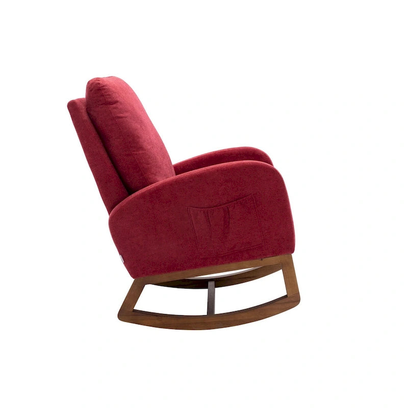 Fauteuil à bascule rembourré à dossier haut