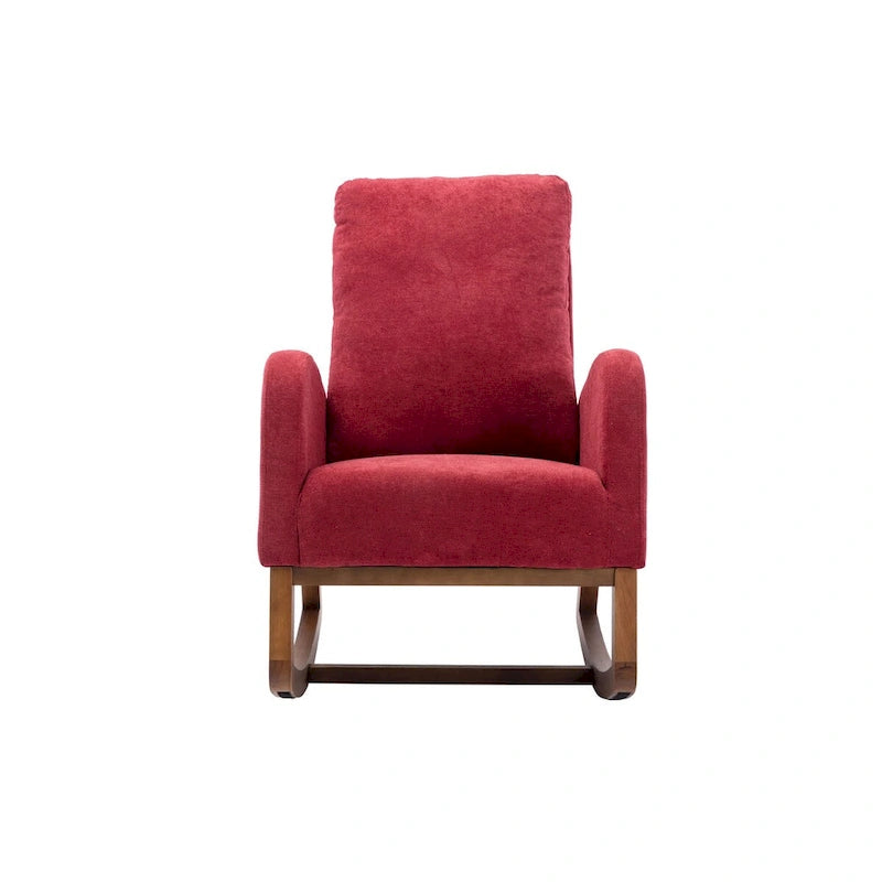 Fauteuil à bascule rembourré à dossier haut