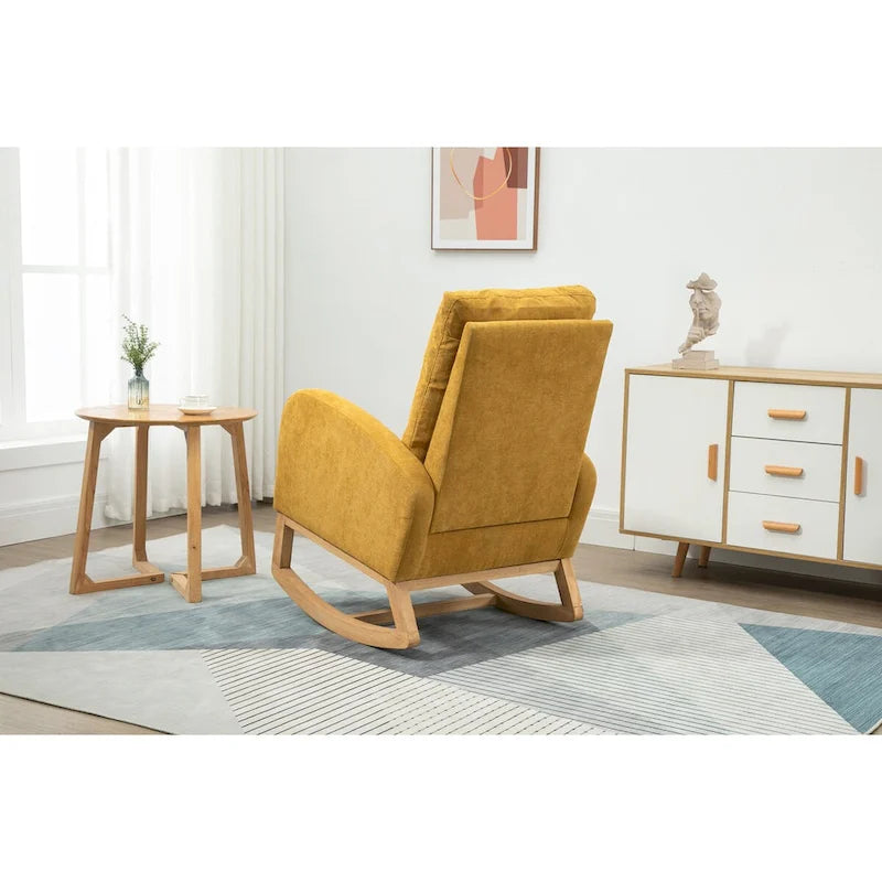 Fauteuil à bascule rembourré à dossier haut