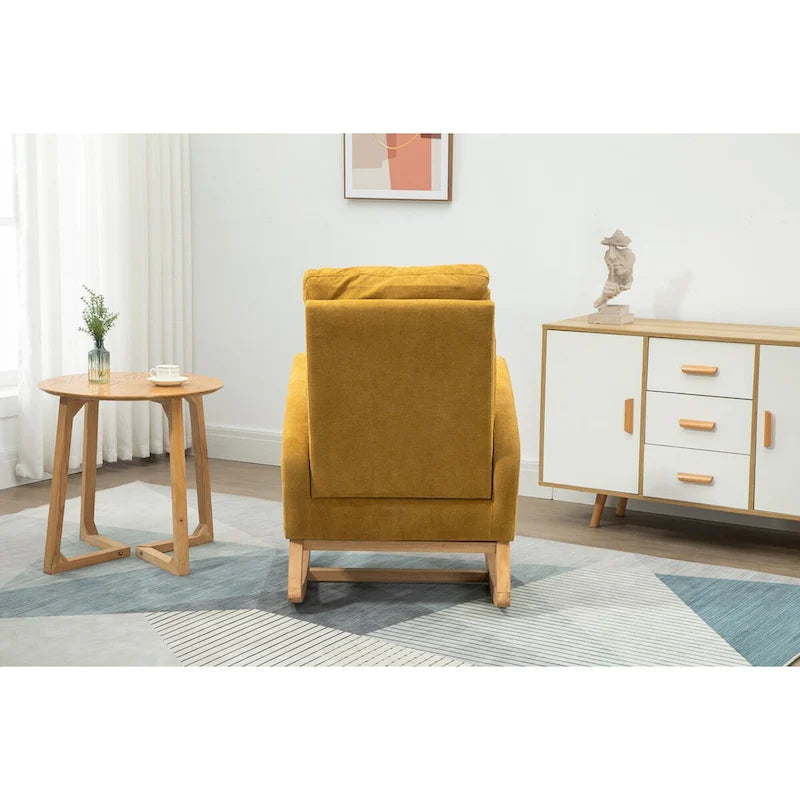 Fauteuil à bascule rembourré à dossier haut