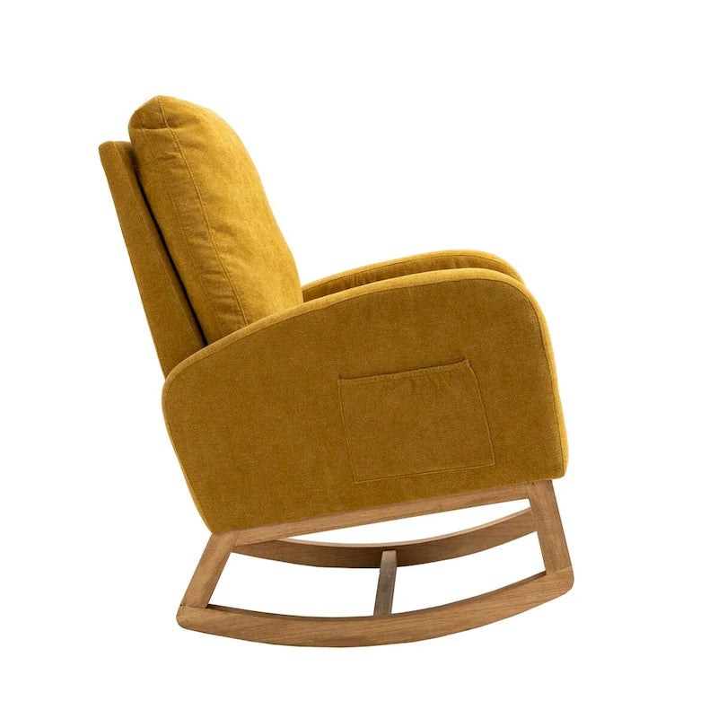 Fauteuil à bascule rembourré à dossier haut