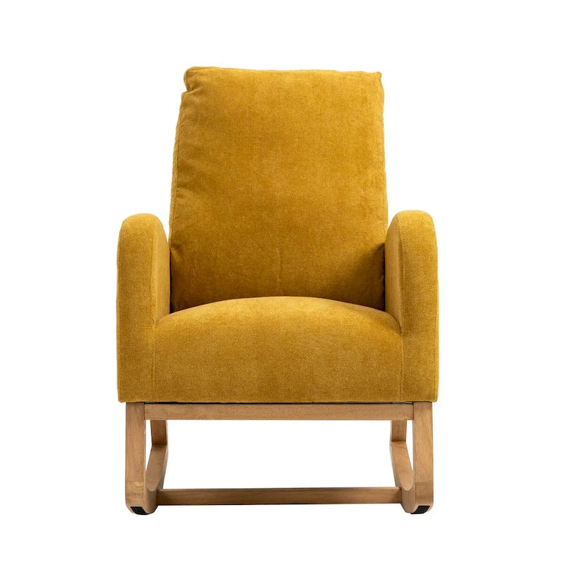 Fauteuil à bascule rembourré à dossier haut