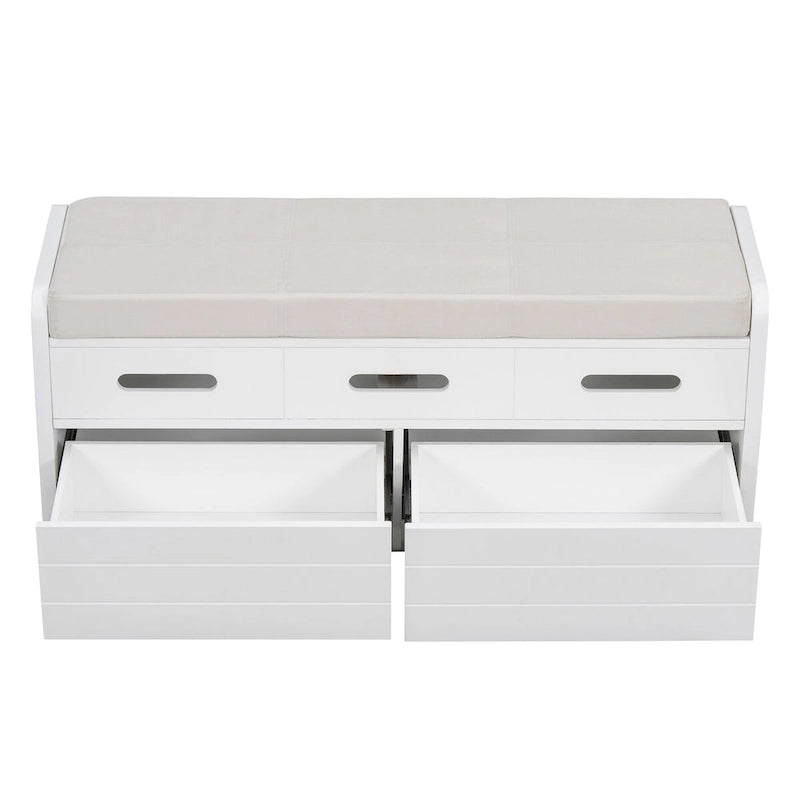 Banc de rangement avec tiroirs et coussin d'assise