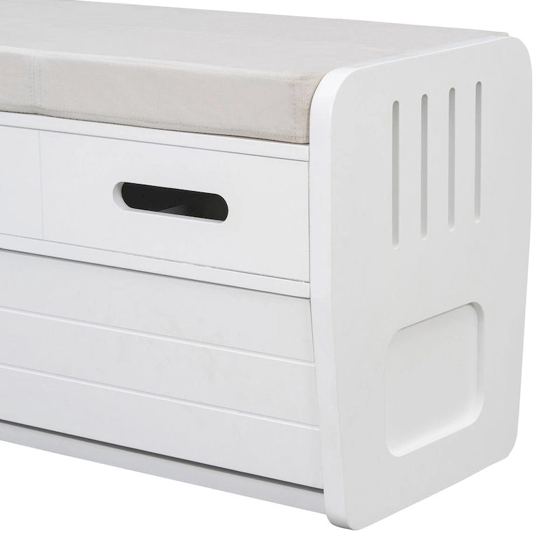 Banc de rangement avec tiroirs et coussin d'assise