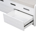 Banc de rangement avec tiroirs et coussin d'assise