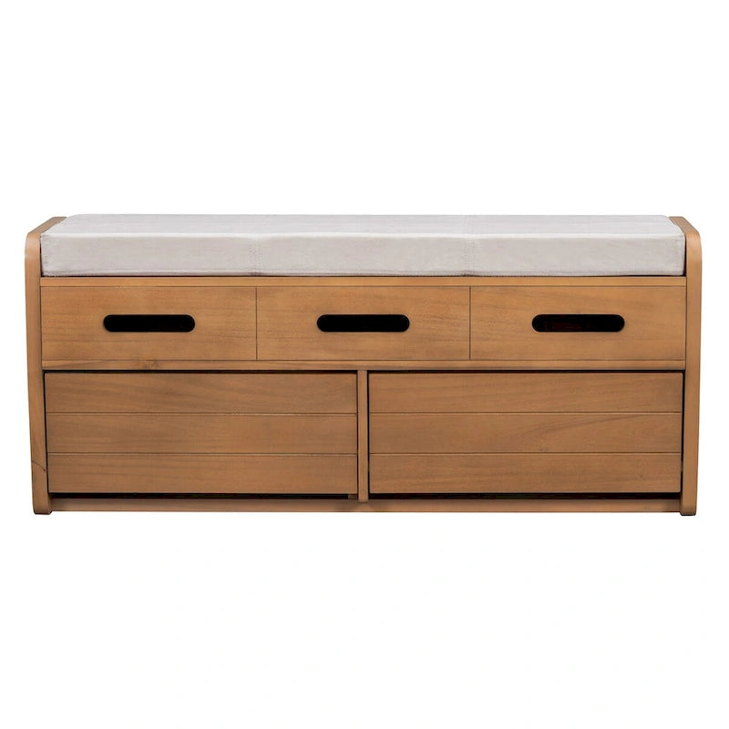 Banc de rangement avec tiroirs et coussin d'assise