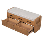 Banc de rangement avec tiroirs et coussin d'assise