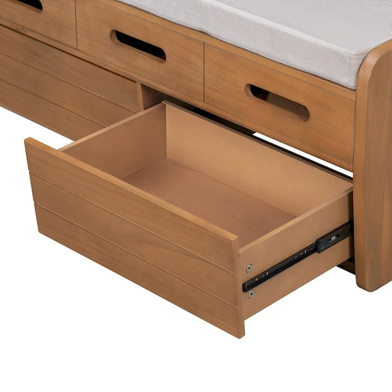 Banc de rangement avec tiroirs et coussin d'assise