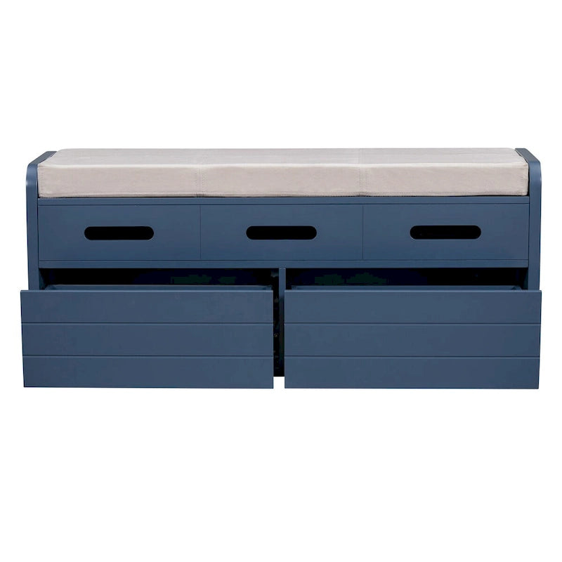 Banc de rangement avec tiroirs et coussin d'assise