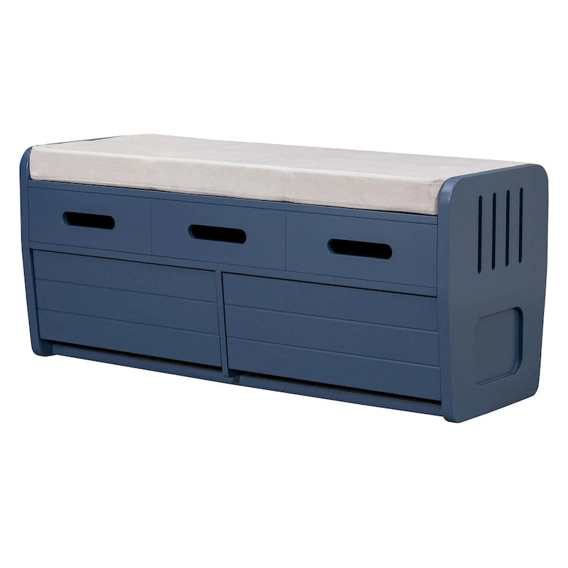Banc de rangement avec tiroirs et coussin d'assise