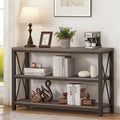 Console 3 niveaux avec étagères ouvertes, 120 cm (L) x 34 cm (P) x 76 cm (H)