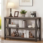 Console 3 niveaux avec étagères ouvertes, 120 cm (L) x 34 cm (P) x 76 cm (H)