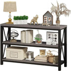 Console 3 niveaux avec étagères ouvertes, 120 cm (L) x 34 cm (P) x 76 cm (H)