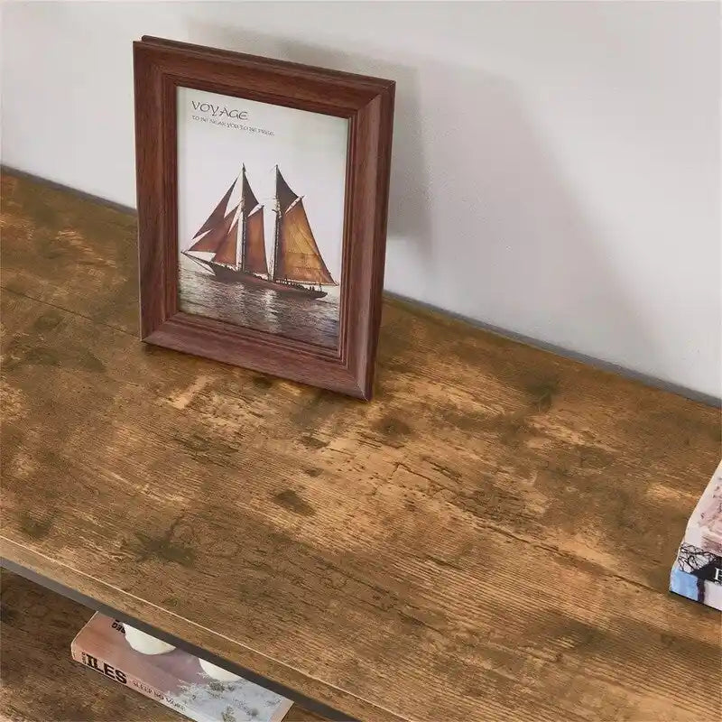 Console 3 niveaux avec étagères ouvertes, 120 cm (L) x 34 cm (P) x 76 cm (H)