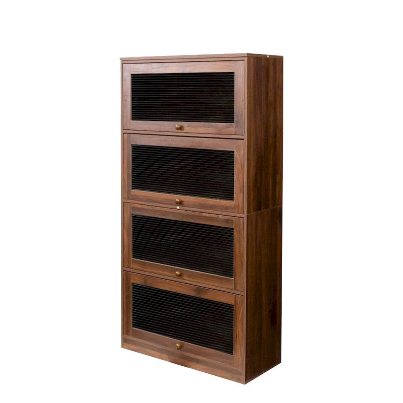 Armoire de rangement vitrée avec étagère de présentation