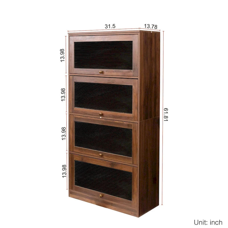 Armoire de rangement vitrée avec étagère de présentation