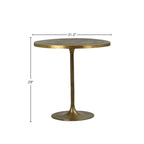 Table de bistrot ronde 29" avec finition en laiton antique, or
