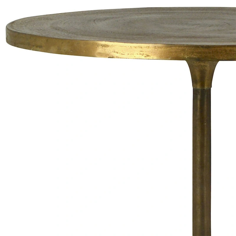 Table de bistrot ronde 29" avec finition en laiton antique, or