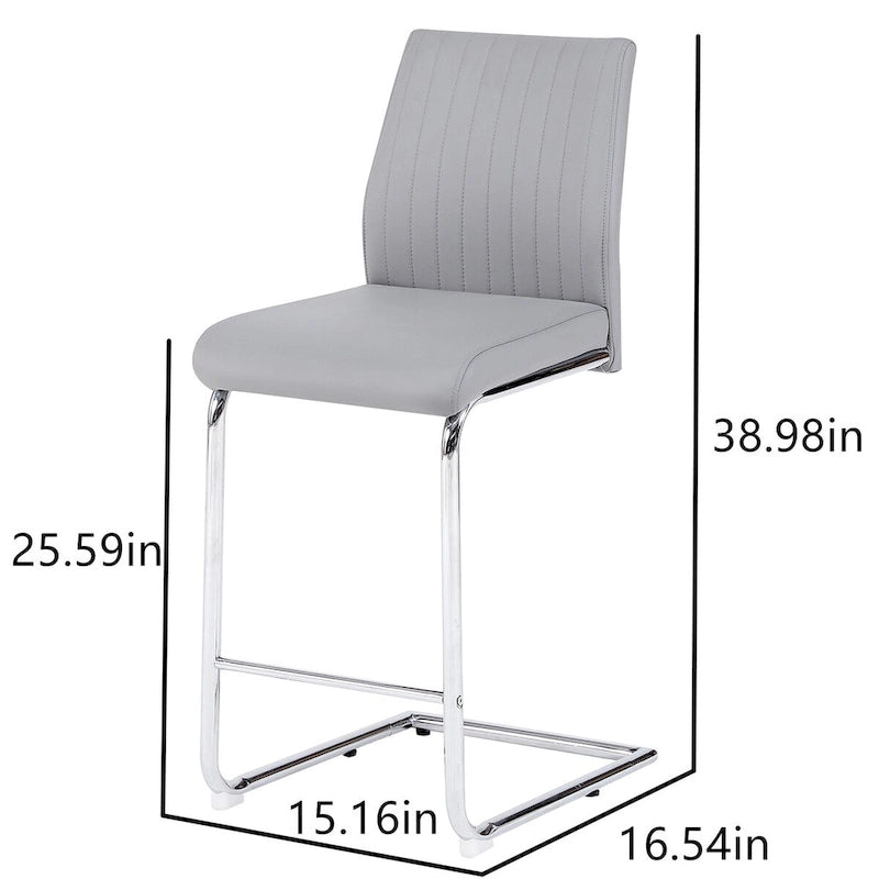 Tabourets de bar en cuir synthétique avec piètement en métal, lot de 2