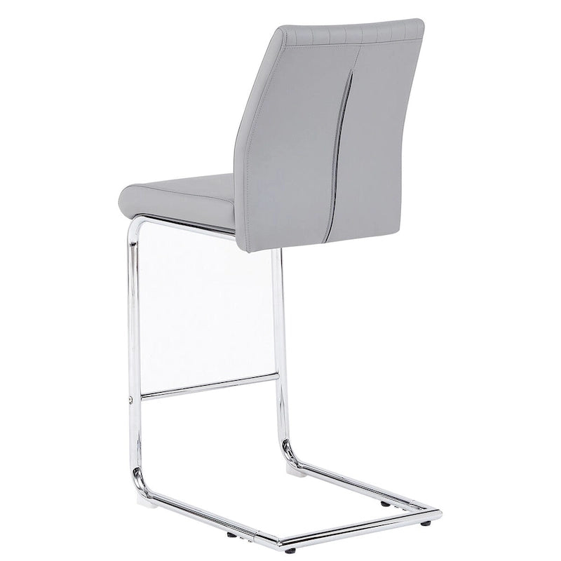 Tabourets de bar en cuir synthétique avec piètement en métal, lot de 2