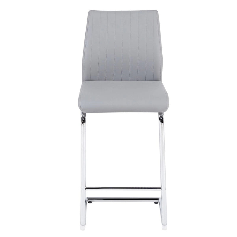 Tabourets de bar en cuir synthétique avec piètement en métal, lot de 2