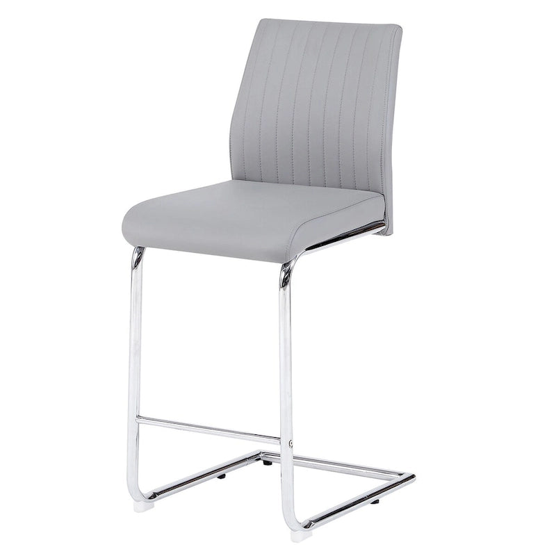 Tabourets de bar en cuir synthétique avec piètement en métal, lot de 2