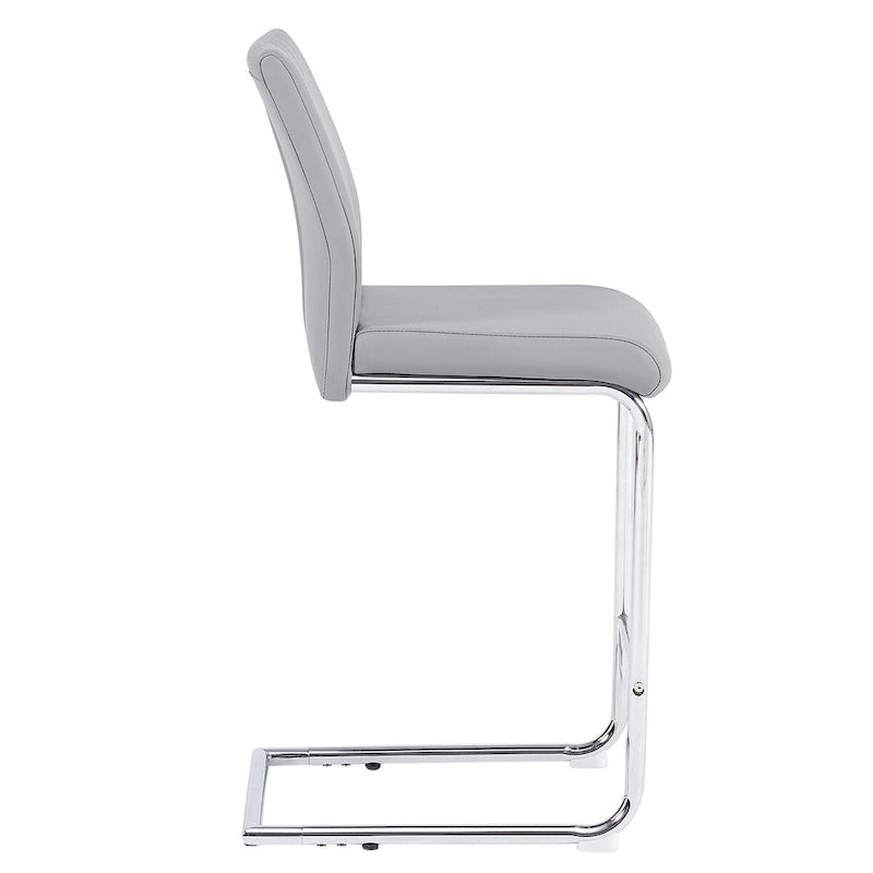 Tabourets de bar en cuir synthétique avec piètement en métal, lot de 2