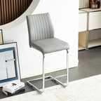 Tabourets de bar en cuir synthétique avec piètement en métal, lot de 2