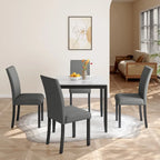 Ensemble de salle à manger 5 pièces avec table carrée et chaises rembourrées