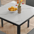 Ensemble de salle à manger 5 pièces avec table carrée et chaises rembourrées