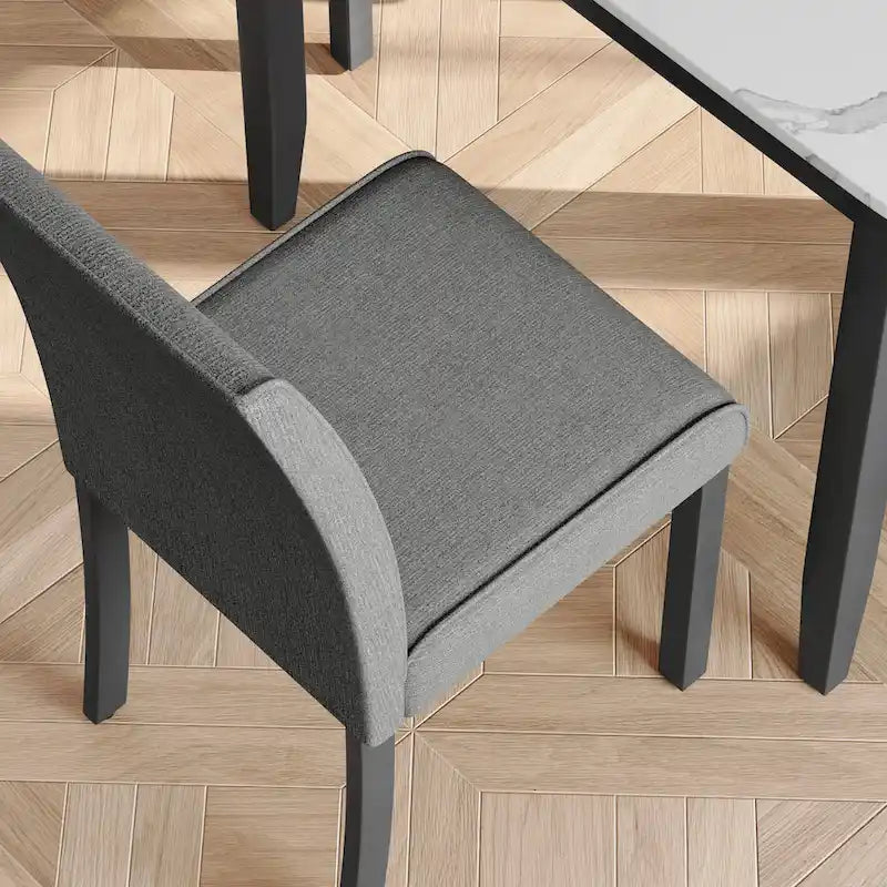 Ensemble de salle à manger 5 pièces avec table carrée et chaises rembourrées