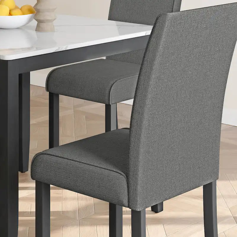 Ensemble de salle à manger 5 pièces avec table carrée et chaises rembourrées