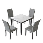 Ensemble de salle à manger 5 pièces avec table carrée et chaises rembourrées
