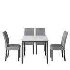 Ensemble de salle à manger 5 pièces avec table carrée et chaises rembourrées