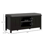 Banc de rangement avec portes coulissantes et étagères réglables