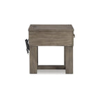 Table de chevet marron/gris avec chargement USB - 22L x 24P x 24H