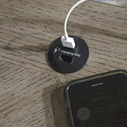 Table de chevet marron/gris avec chargement USB - 22L x 24P x 24H