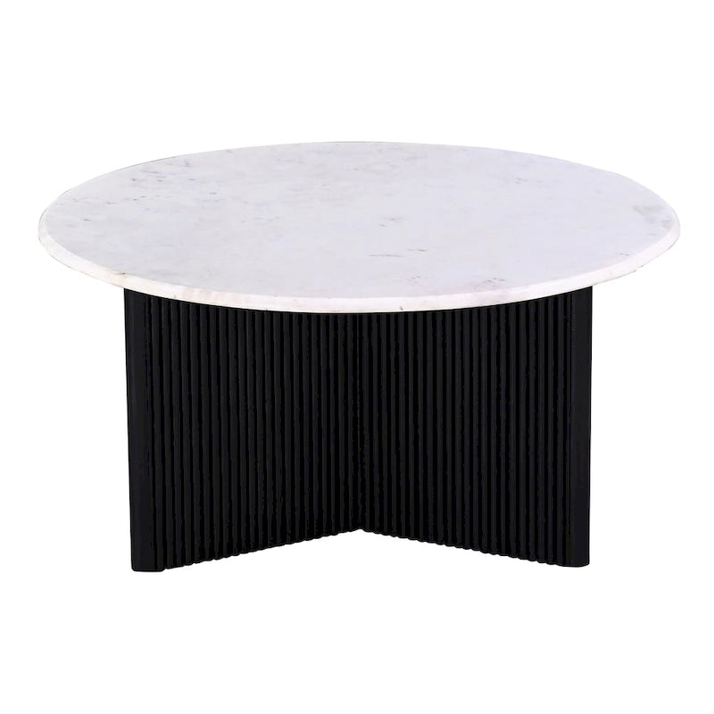 Table basse piédestal de 31 po avec plateau en marbre
