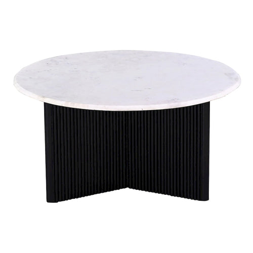 Table basse piédestal de 31 po avec plateau en marbre