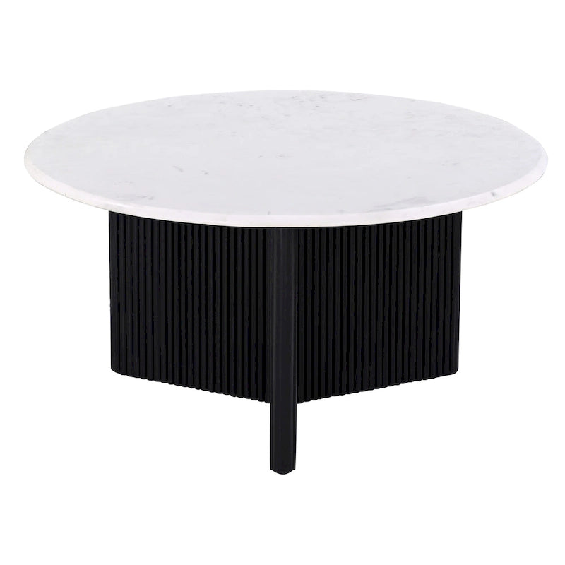 Table basse piédestal de 31 po avec plateau en marbre