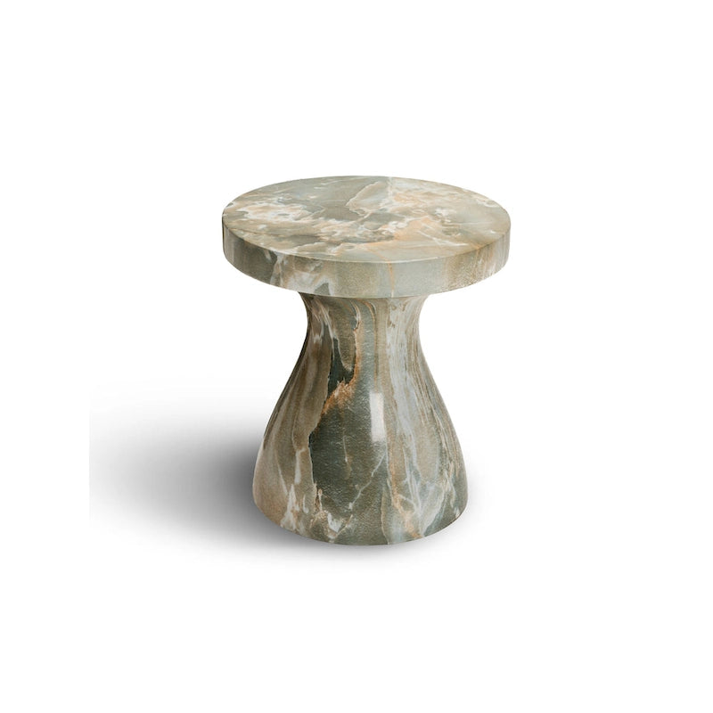 Table d'appoint ronde effet marbre pour l'intérieur et l'extérieur