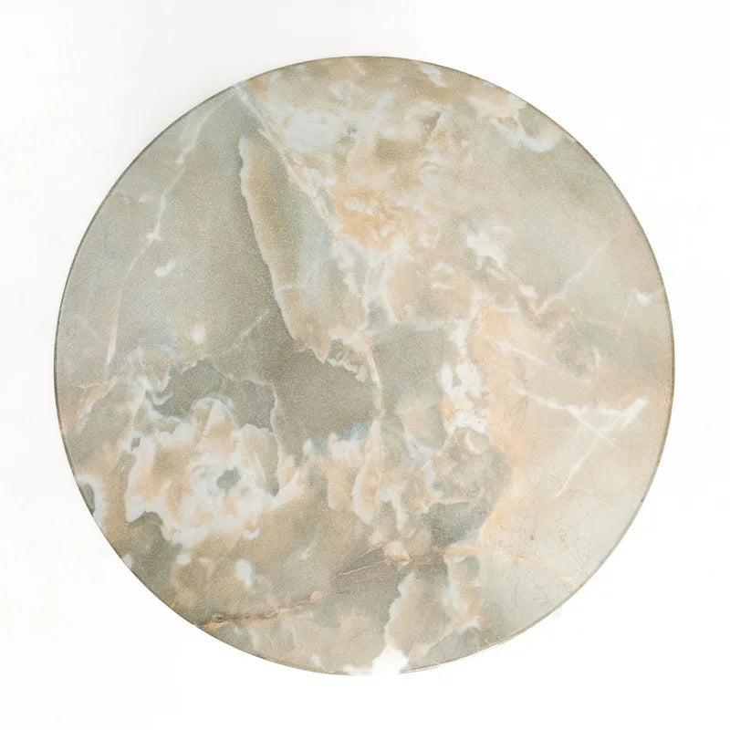 Table d'appoint ronde effet marbre pour l'intérieur et l'extérieur