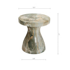 Table d'appoint ronde effet marbre pour l'intérieur et l'extérieur