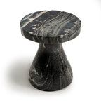 Table d'appoint ronde effet marbre pour l'intérieur et l'extérieur