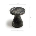 Table d'appoint ronde effet marbre pour l'intérieur et l'extérieur