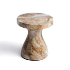 Table d'appoint ronde effet marbre pour l'intérieur et l'extérieur