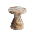 Table d'appoint ronde effet marbre pour l'intérieur et l'extérieur