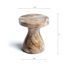 Table d'appoint ronde effet marbre pour l'intérieur et l'extérieur
